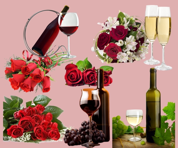 酒类玫瑰类素材图片