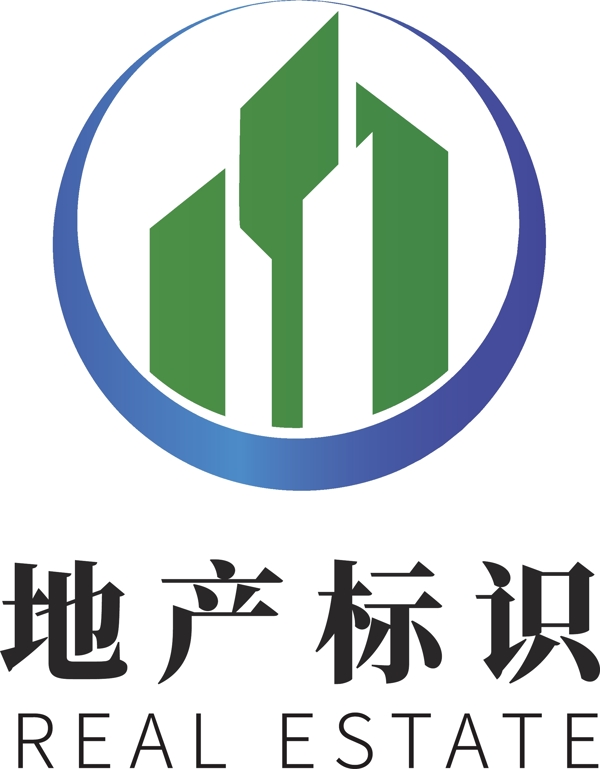 绿色简洁环保房地产企业logo模板