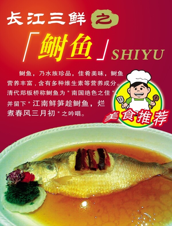 长江三鲜鲥鱼食品餐饮平面模板分层PSD057