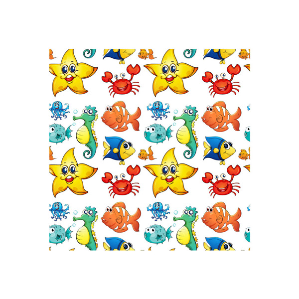 可爱动物图案鱼类螃蟹海马卡通矢量图素材