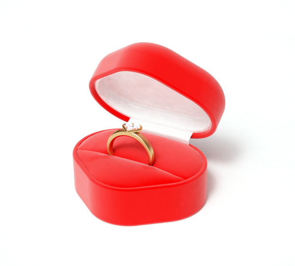 红色礼物盒戒指