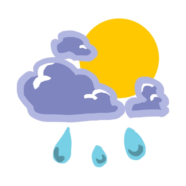 阵雨天气图标插画
