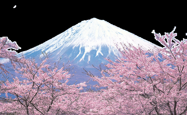 浪漫清新雪山日本旅游装饰元素