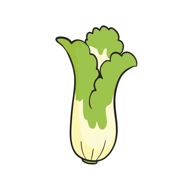 蔬菜大白菜矢量卡通元素