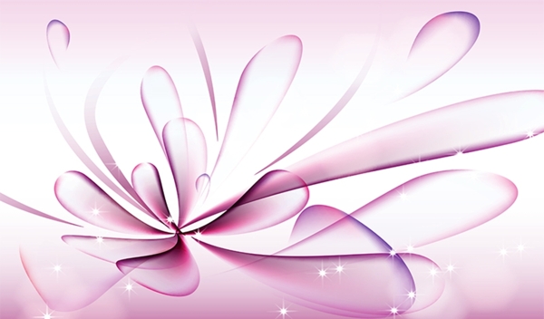 粉色花朵透明花电视背景墙