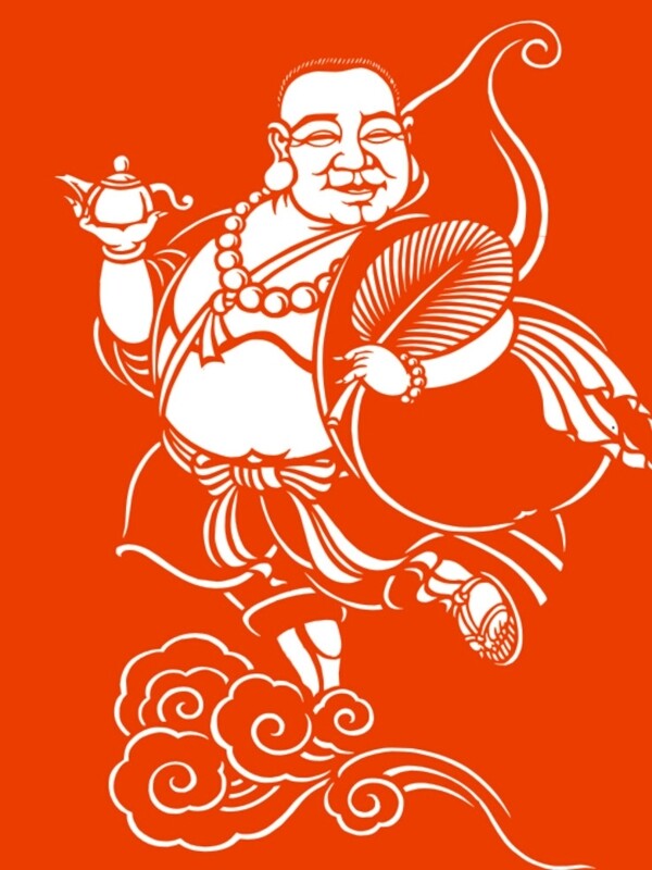 佛教扇子茶壶