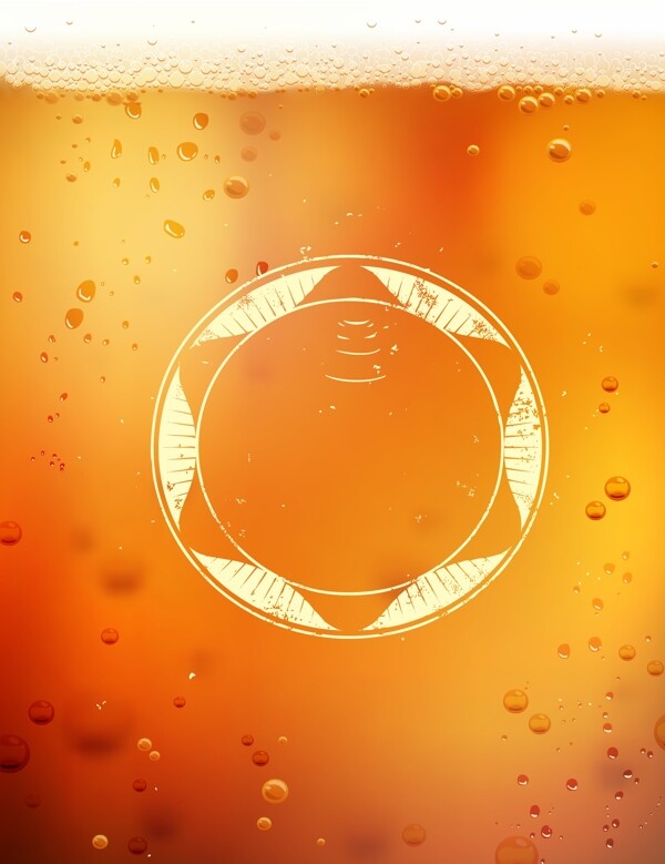 梦幻啤酒橙色背景矢量素材