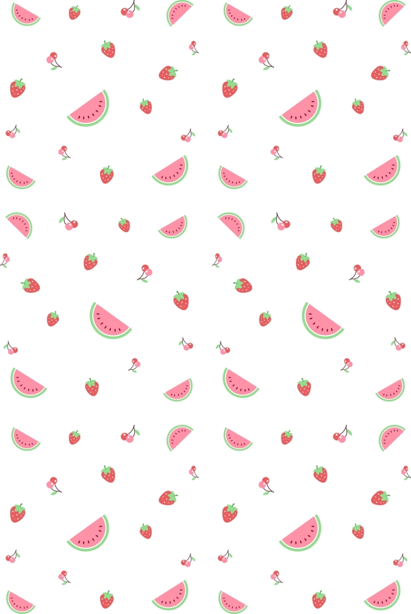 西瓜草莓底纹插画
