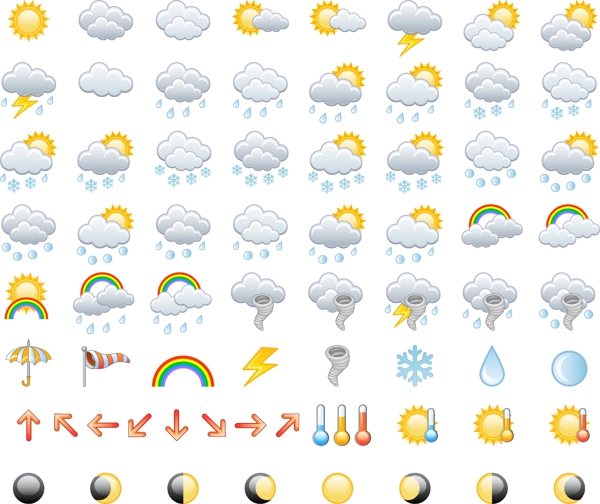 矢量天气预报图标