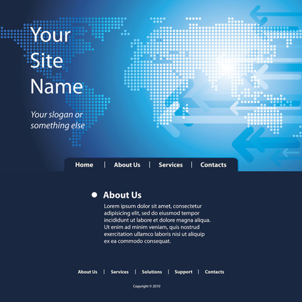 蓝色时尚科技网页模版