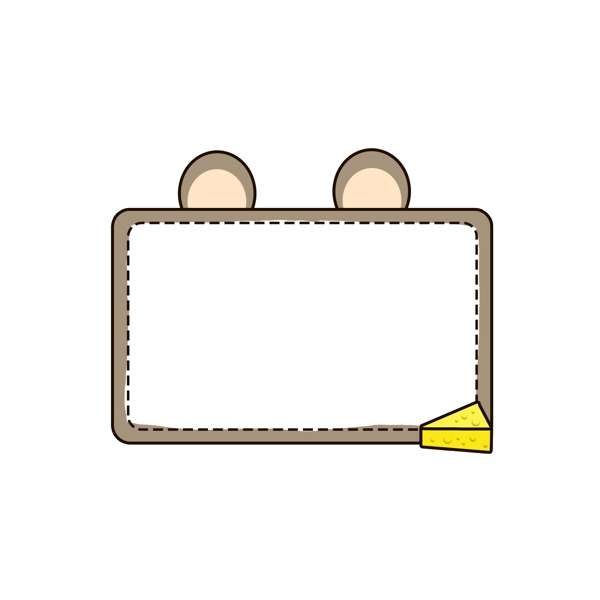 卡通可爱动物老鼠与奶酪边框