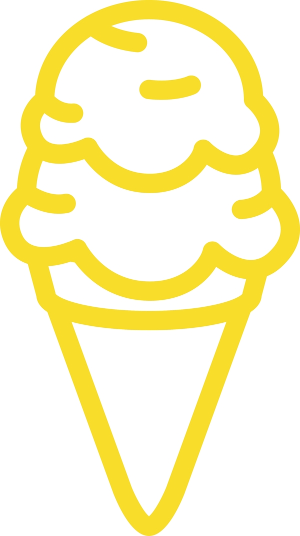 黄色卡通冰淇淋蛋筒图标