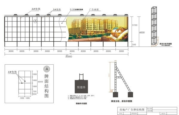 户外广告位钢架结构图片