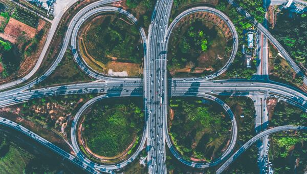 俯瞰高速交通道路