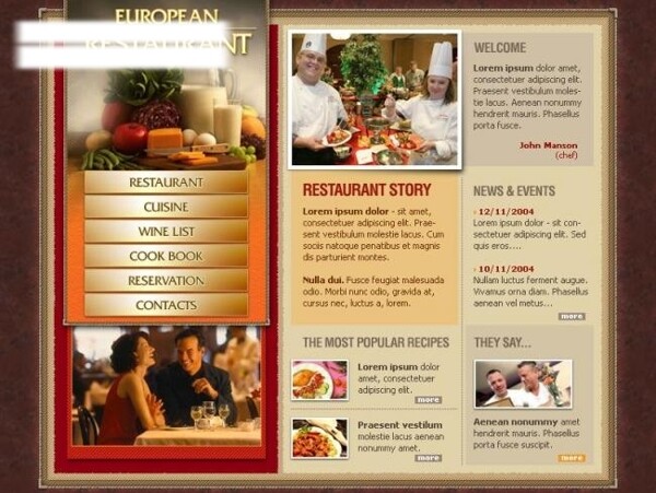 美食餐厅蔬菜网页模版psd分层素材餐厅网站火锅餐饮图片
