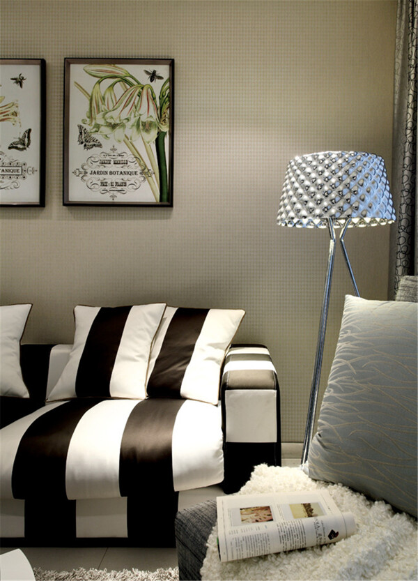 黑白条纹客厅沙发设计图