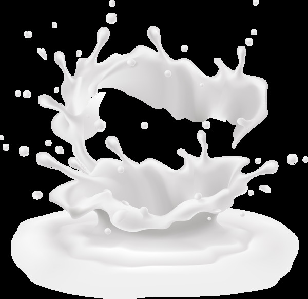 白色牛奶迸溅元素