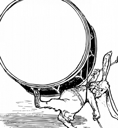 鼓的矢量绘图的兔子