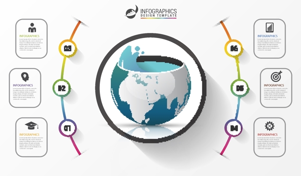 地球信息图创意矢量素材