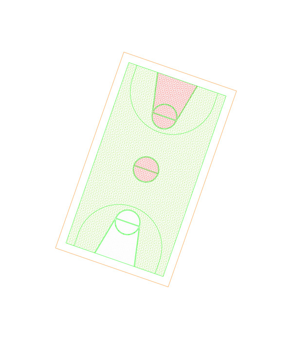 CAD标准篮球场