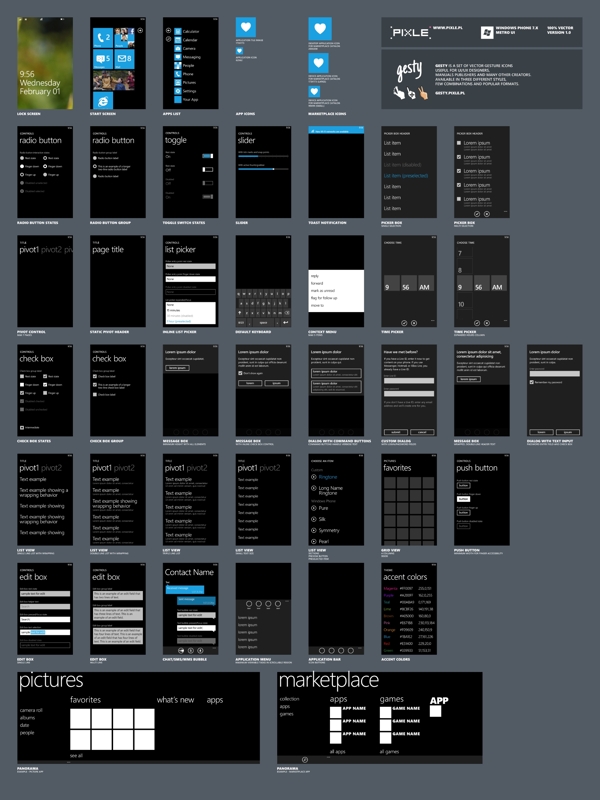 windowphone手机界面流程图设计