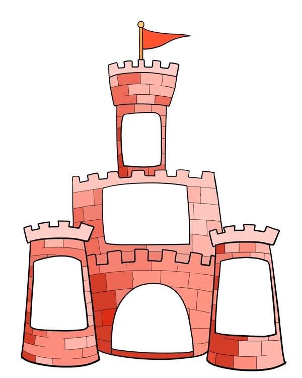 城堡相框装饰插画