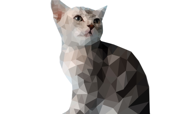 动物小奶猫个性创意几何LOGO