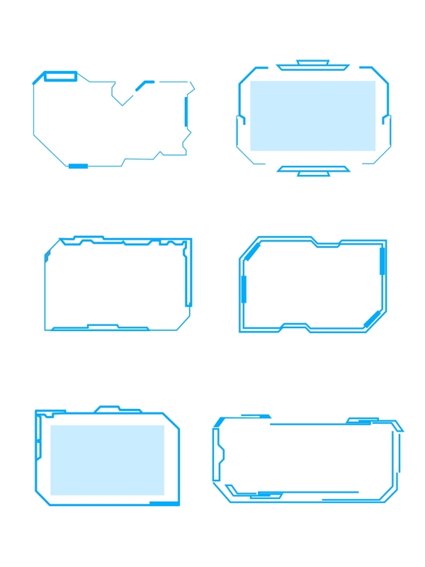 科技边框蓝色简约未来感矢量ai可商用元素
