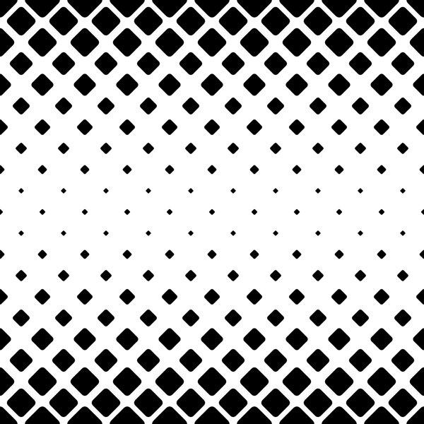 单色抽象正方形图案背景从对角线圆角正方形的黑白几何矢量设计