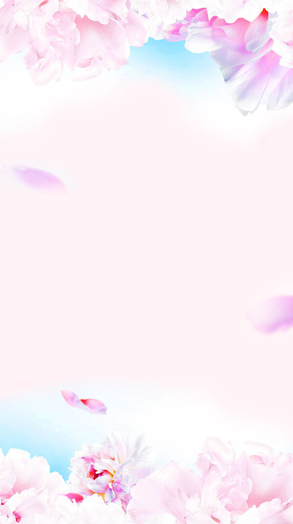 梦幻清新粉色花朵H5背景素材