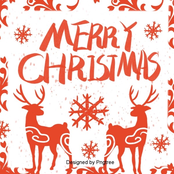 创意的圣诞鹿轮廓背景圣诞快乐的动物插图