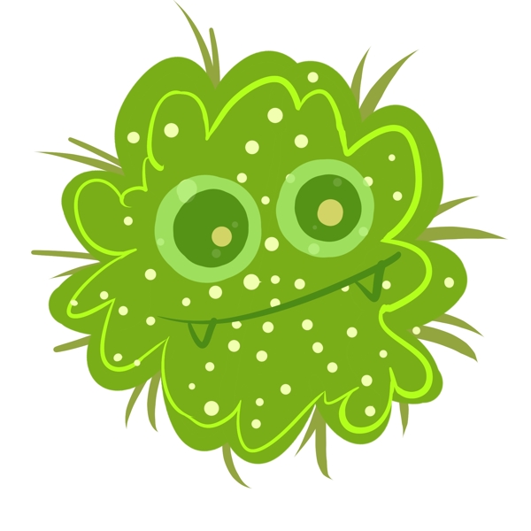 绿色的细菌装饰插画