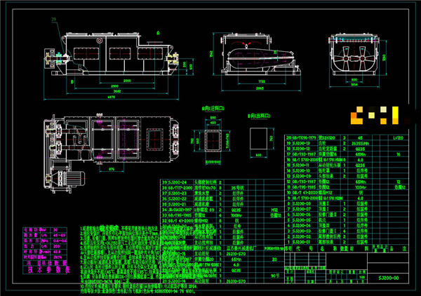 双轴搅拌机总图CAD机械图纸