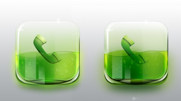 写实绿色电话ico