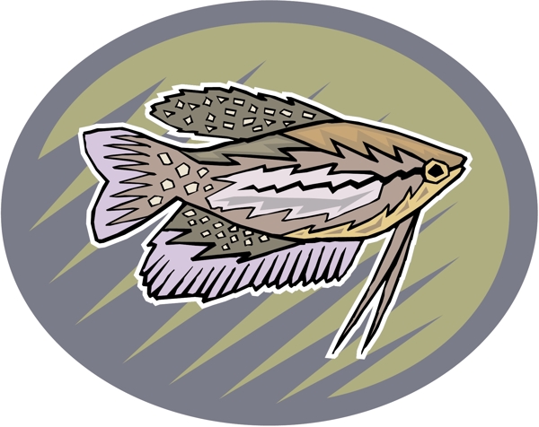 五彩小鱼水生动物矢量素材EPS格式0716