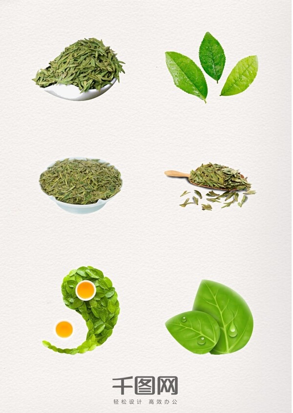绿色叶子茶叶绿茶叶图案