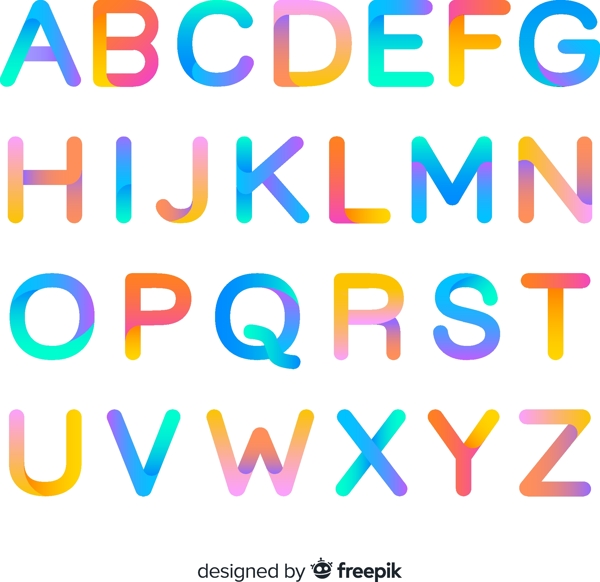 彩色英文字母图片