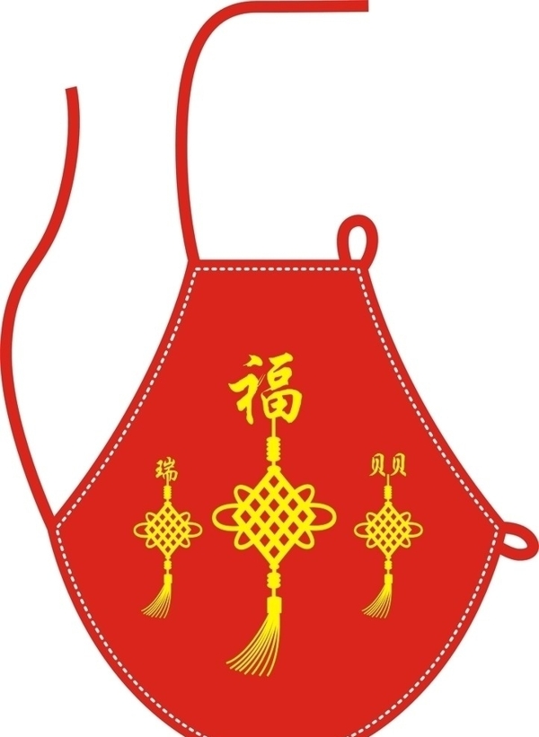 中国龙双龙戏珠传统文化婴儿肚兜图片
