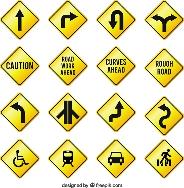 黄色交通标志