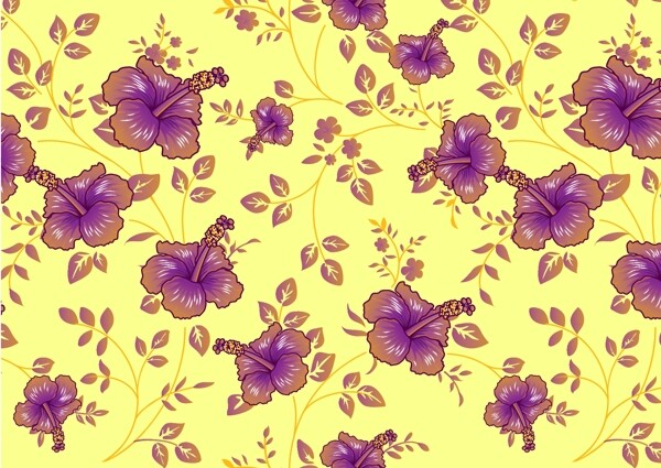 波利尼西亚花卉背景矢量