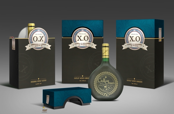 XO洋酒包装效果图图片