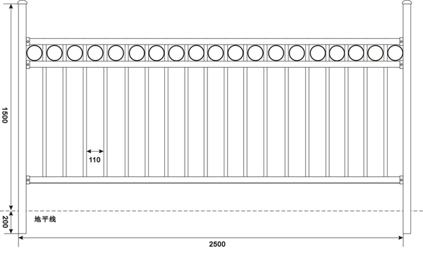 围墙护栏平面结构图