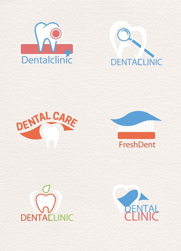 牙齿护理矢量logo设计