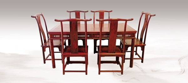 实木红木餐桌餐椅设计素材