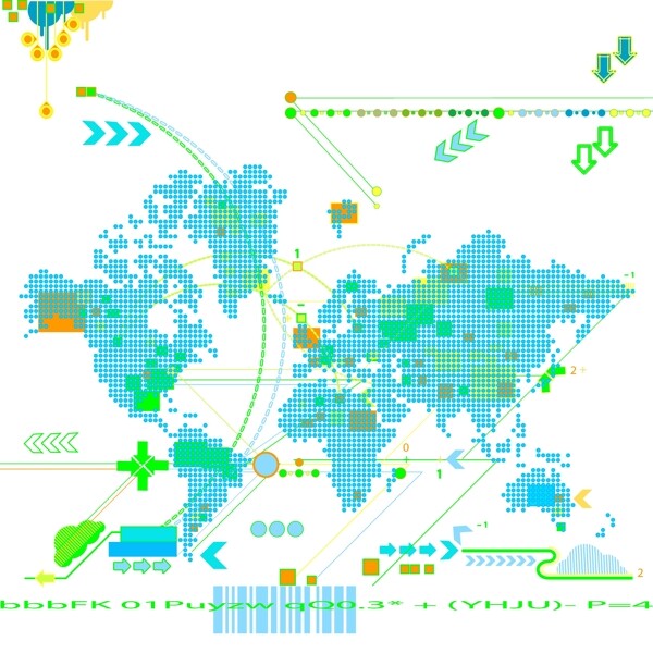 趋势地图矢量素材