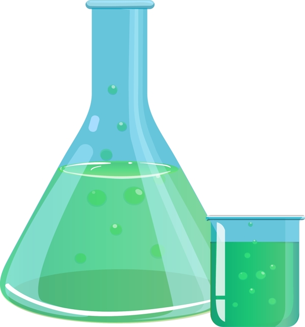 矢量免扣卡通实验瓶