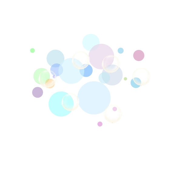 彩色透明漂浮气泡水泡元素装饰元素