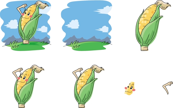 手绘玉米表情图片