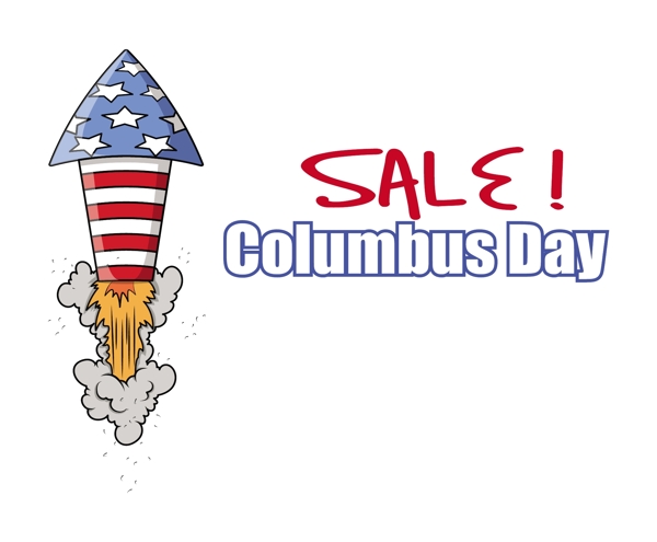哥伦布日销售火箭的旗帜