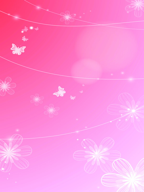 粉色蝴蝶花纹移门设计图片